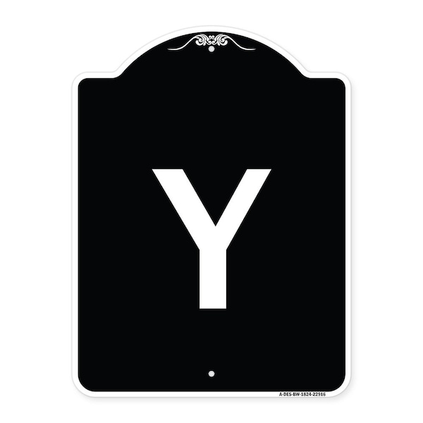 Signmission Sign with Letter Y Heavy-Gauge Aluminum Architectural Sign, 24" x 18", BW-1824-22916 A-DES-BW-1824-22916 - main
